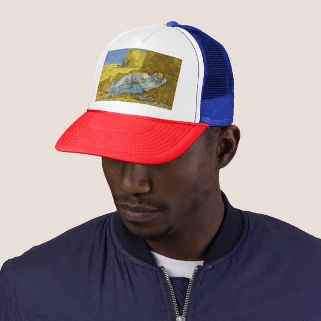 Vincent Van Gogh Noon, Rest from work Siesta Trucker Hat Zazzle