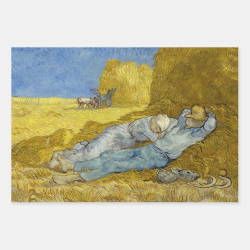 Vincent Van Gogh _ Noon Rest from work  Siesta Wrapping Paper Sheets