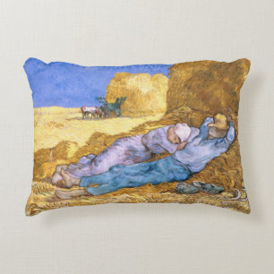 Vincent van Gogh   Noon, The Siesta, after Millet Accent Pillow