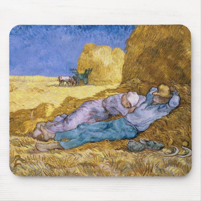 Vincent van Gogh | Noon, The Siesta, after Millet Mouse Pad (Front)