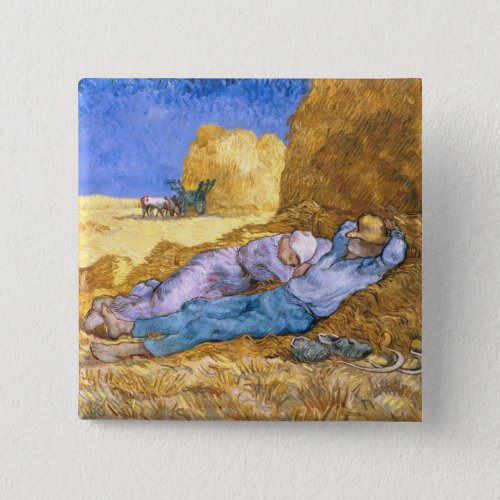 Vincent van Gogh  Noon The Siesta after Millet Pinback Button