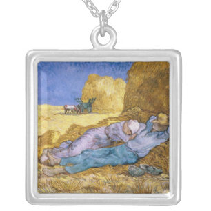 Vincent van Gogh   Noon, The Siesta, after Millet Silver Plated Necklace