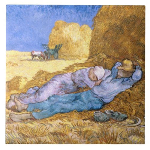 Vincent van Gogh  Noon The Siesta after Millet Tile