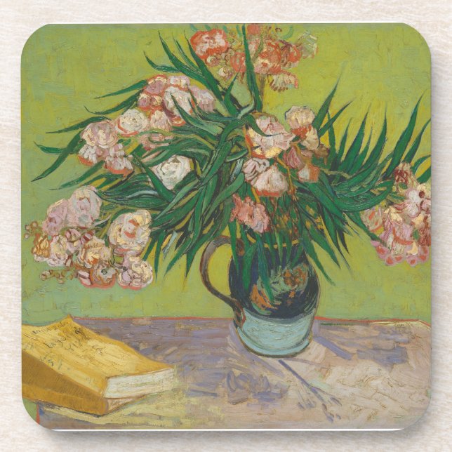 Vincent Van Gogh Oleander flower painting Beverage Coaster (Front)