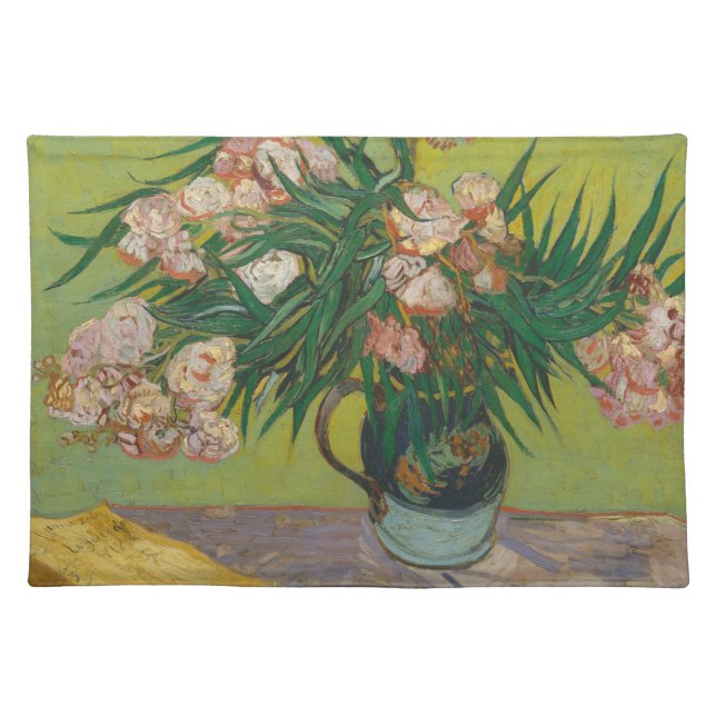 Vincent Van Gogh Oleander flower painting Cloth Placemat (Front)