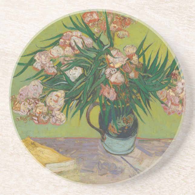 Vincent Van Gogh Oleander flower painting Coaster (Front)