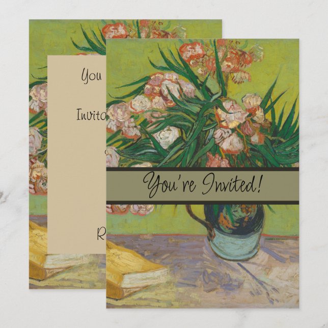 Vincent Van Gogh Oleander flower painting Invitation (Front/Back)