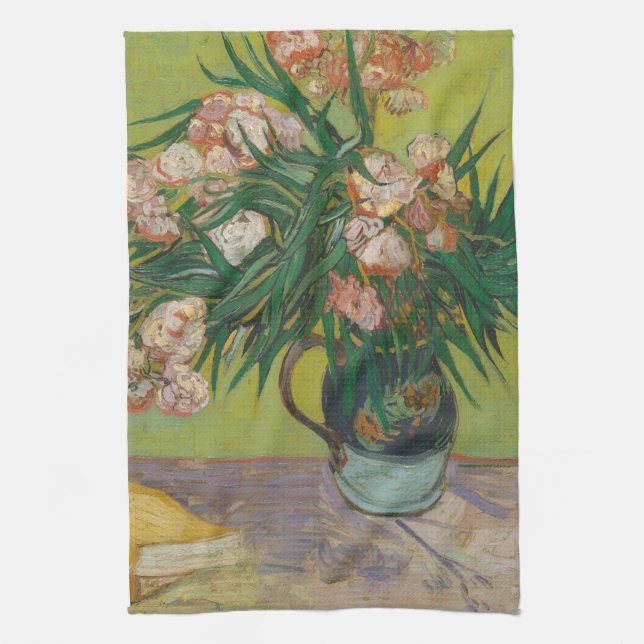 Vincent Van Gogh Oleander flower painting Kitchen Towel (Vertical)