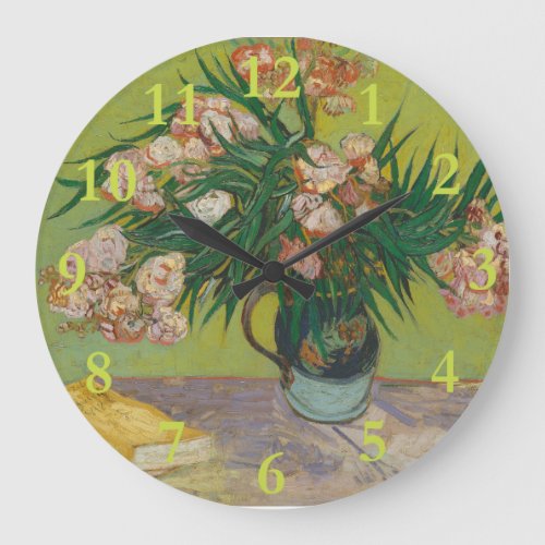 vincent van gogh oleander flower painting large clock