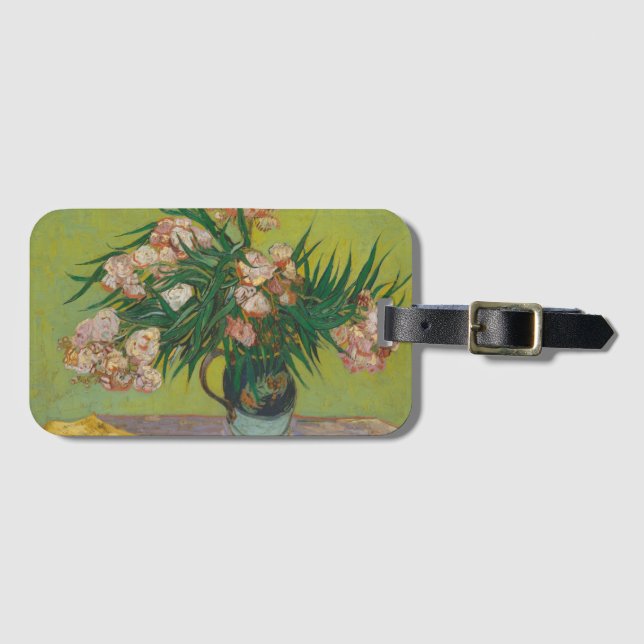 Vincent Van Gogh Oleander flower painting Luggage Tag (Front Horizontal)