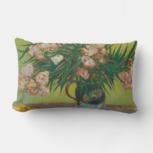 vincent van gogh oleander flower painting lumbar pillow