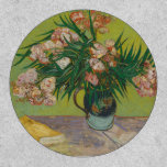 Vincent Van Gogh Oleander flower painting Patch<br><div class="desc">This Vincent Van Gogh painting is a vase of oleander flowers. Van Gogh painted it in August 1888. Oleanders were happy lively flowers to Van Gogh, and in his paiting he shows the flowers filling a majolica jug he used for his still lifes made in Arles. Artwork painting graphic post...</div>