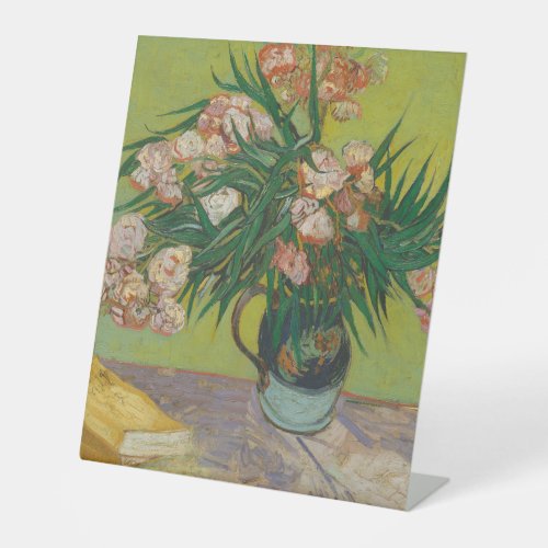vincent van gogh oleander flower painting pedestal sign