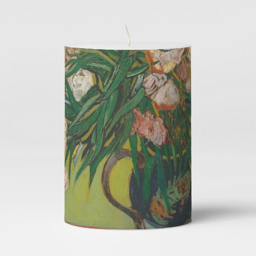 vincent van gogh oleander flower painting pillar candle