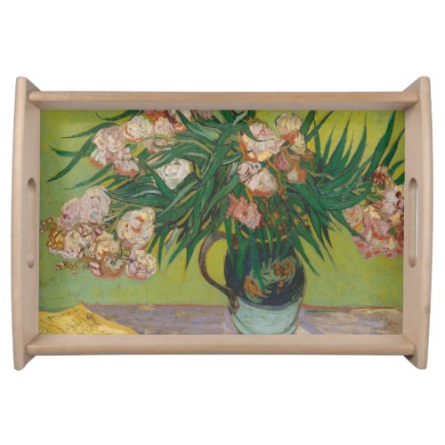 vincent van gogh oleander flower painting serving tray