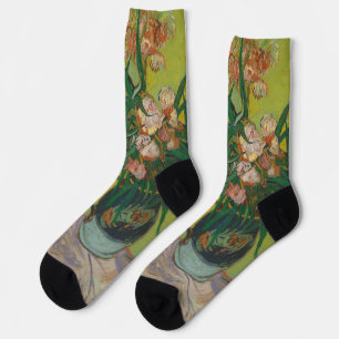 Vincent Van Gogh Oleander flower painting Socks