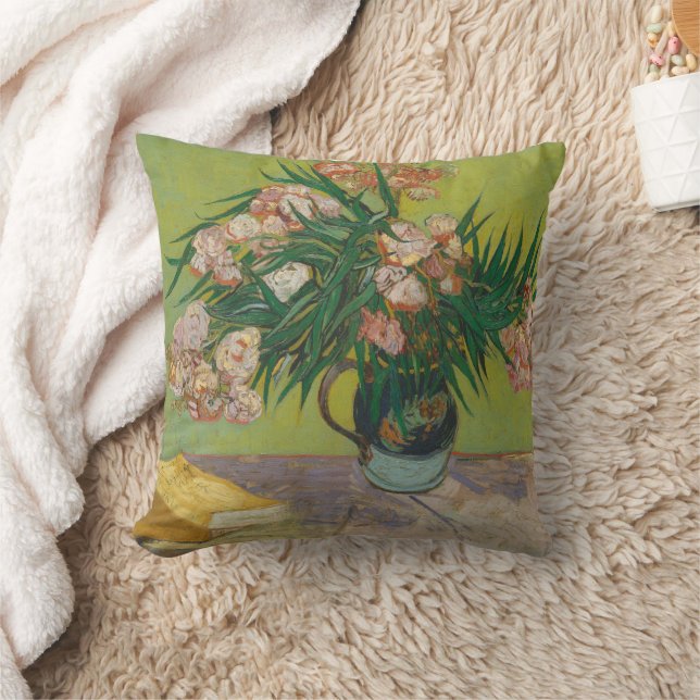 Vincent Van Gogh Oleander flower painting Throw Pillow (Blanket)