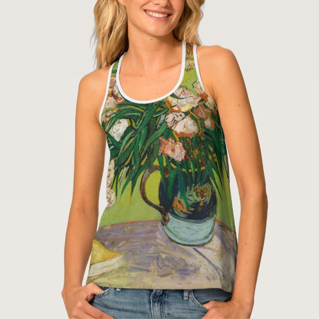 Vincent Van Gogh Oleander Still Life Tank Top (Front)