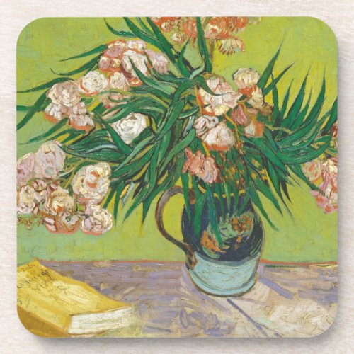 Vincent Van Gogh Oleanders Vintage Floral Painting Coaster