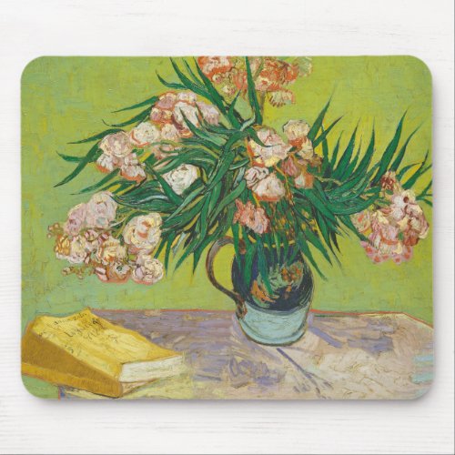 Vincent Van Gogh Oleanders Vintage Floral Painting Mouse Pad