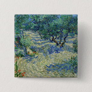 Vincent van Gogh - Olive Grove: Bright Blue Sky Button