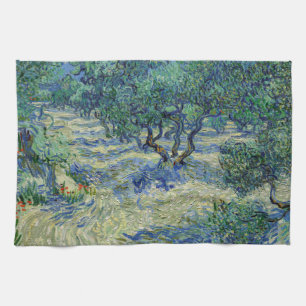 Vincent van Gogh - Olive Grove: Bright Blue Sky Kitchen Towel