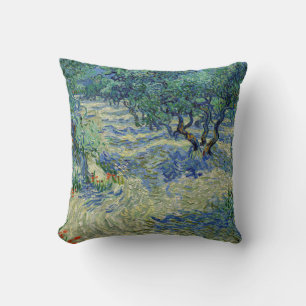Vincent van Gogh - Olive Grove: Bright Blue Sky Throw Pillow