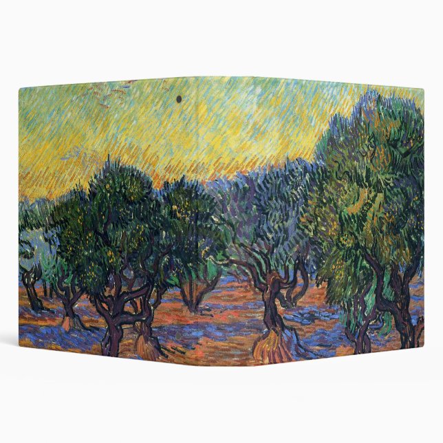 Vincent Van Gogh Olive Grove Impressionism Art 3 Ring Binder (Background)