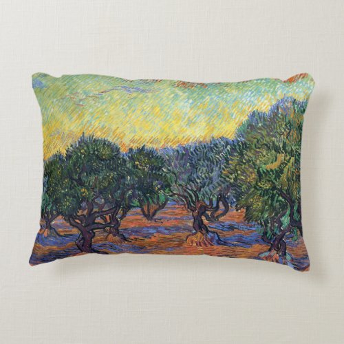 Vincent Van Gogh Olive Grove Impressionism Art Accent Pillow