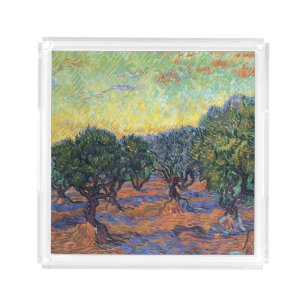 Vincent Van Gogh Olive Grove Impressionism Art Acrylic Tray