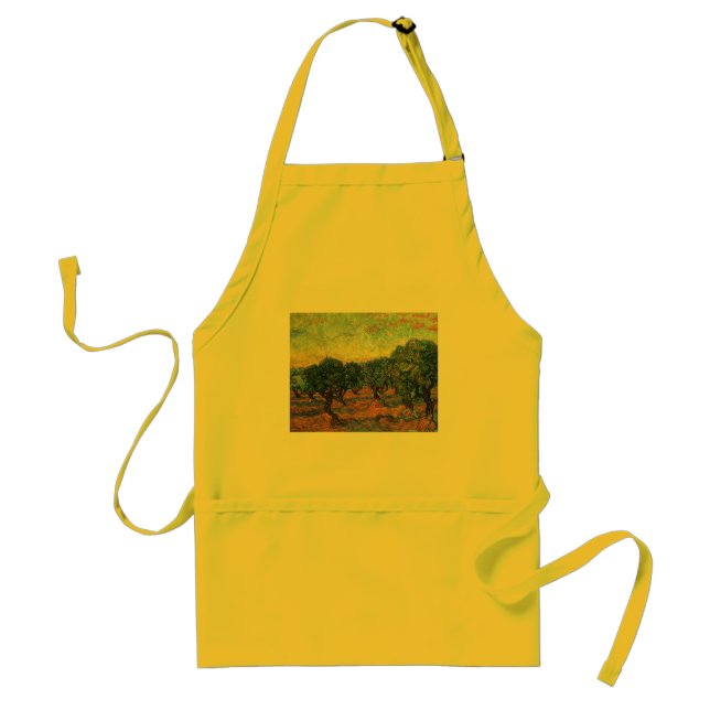Vincent Van Gogh Olive Grove Impressionism Art Adult Apron (Front)