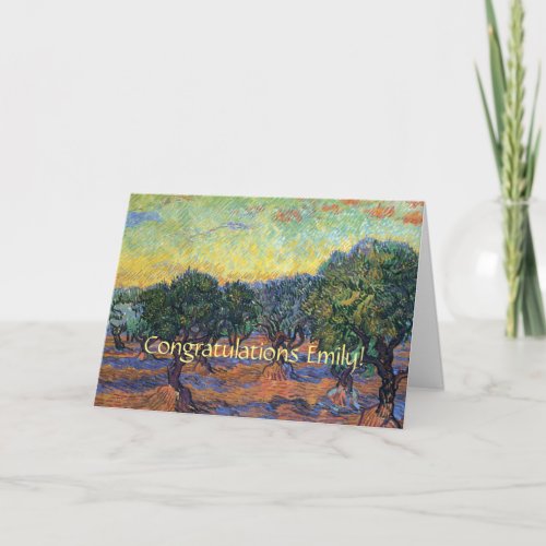 Vincent Van Gogh Olive Grove Impressionism Art Card