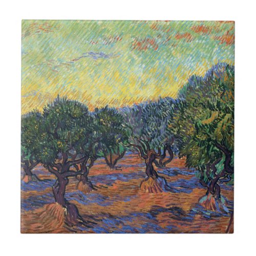 Vincent Van Gogh Olive Grove Impressionism Art Ceramic Tile