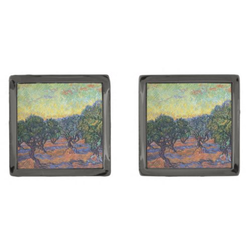 Vincent Van Gogh Olive Grove Impressionism Art Cufflinks