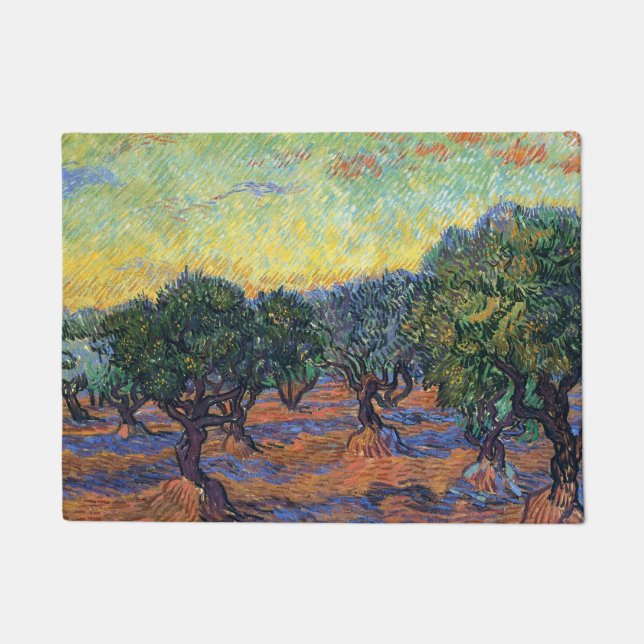 Vincent Van Gogh Olive Grove Impressionism Art Doormat (Front)