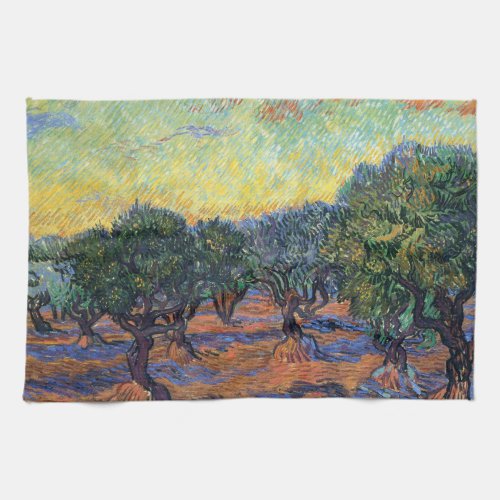 Vincent Van Gogh Olive Grove Impressionism Art Kitchen Towel