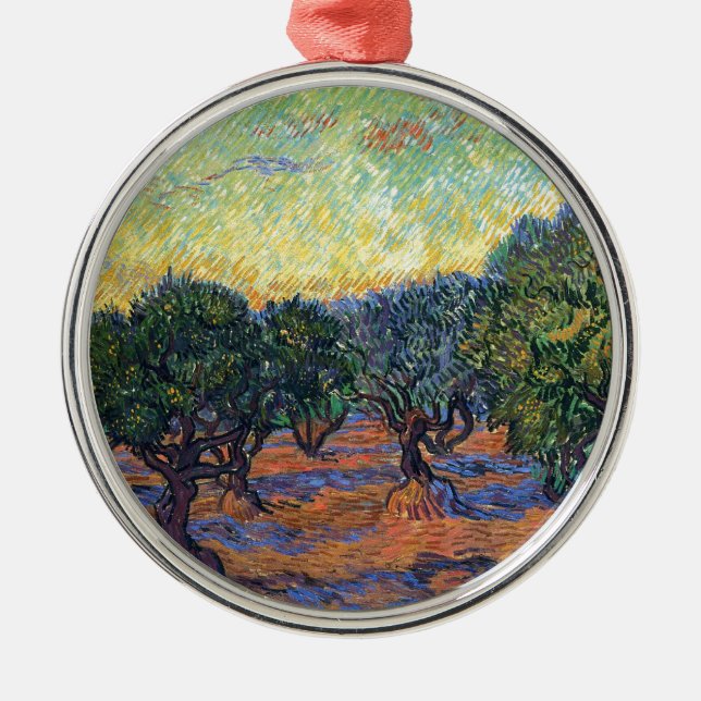 Vincent Van Gogh Olive Grove Impressionism Art Metal Ornament (Front)
