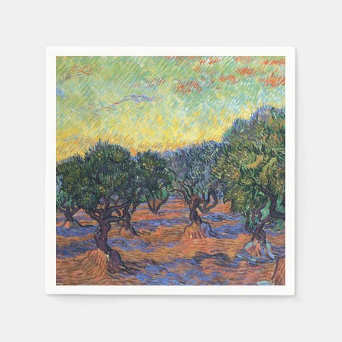Vincent Van Gogh Olive Grove Impressionism Art Napkins