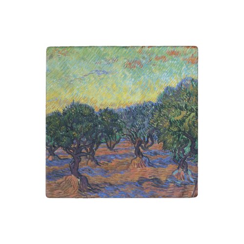 Vincent Van Gogh Olive Grove Impressionism Art Stone Magnet