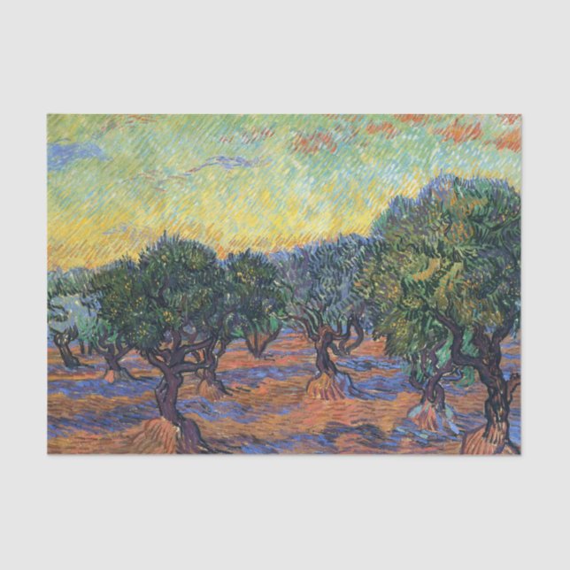 Vincent Van Gogh Olive Grove Impressionism Art Tissue Paper (Front)