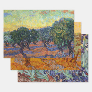 Vincent Van Gogh Olive Grove Impressionism Art Wrapping Paper Sheets