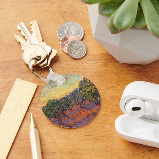 Vincent van Gogh - Olive Grove, Orange Sky Keychain (Desk)
