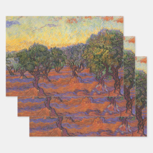 Vincent van Gogh - Olive Grove, Orange Sky Wrapping Paper Sheets
