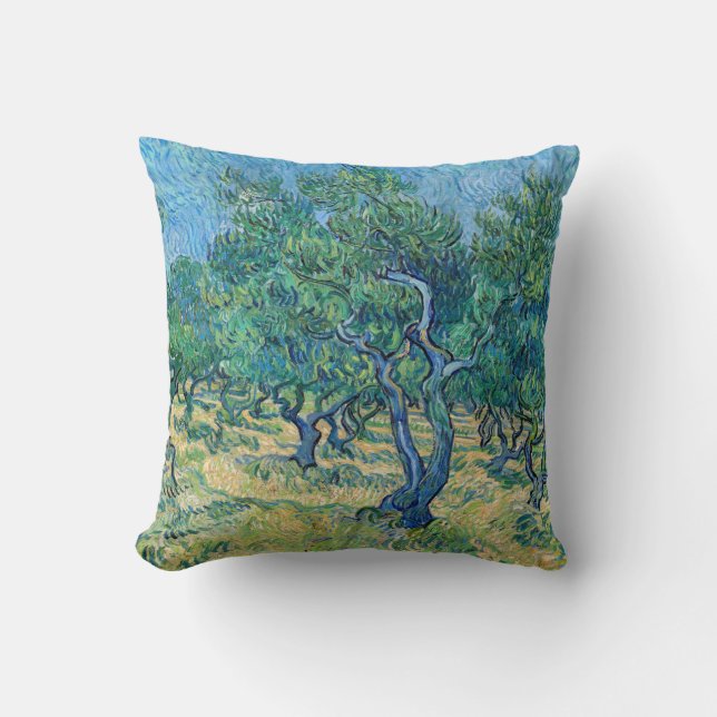 Vincent van Gogh - Olive Grove Throw Pillow (Front)