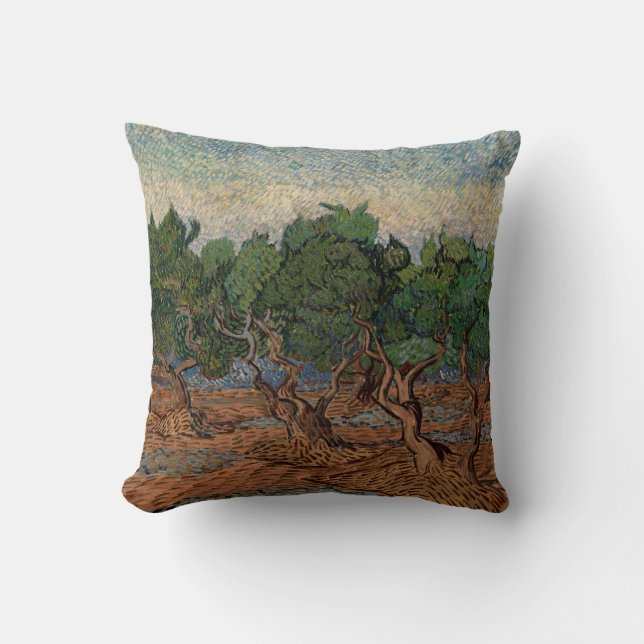 Vincent van Gogh - Olive Grove Throw Pillow (Front)
