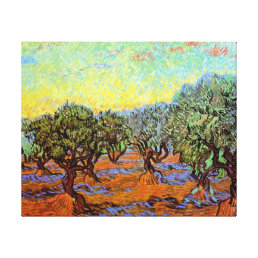 Vincent Van Gogh - Olive Grove with Orange Sky Canvas Print