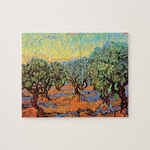 Vincent Van Gogh _ Olive Grove with Orange Sky Jigsaw Puzzle