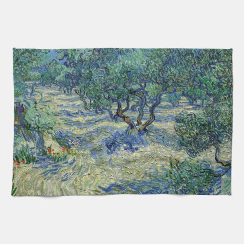 Vincent van Gogh _ Olive Orchard Kitchen Towel