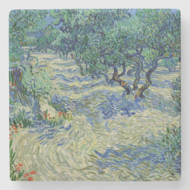 Vincent van Gogh - Olive Orchard Stone Coaster (Front)