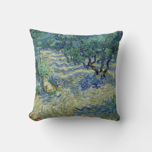 Vincent van Gogh _ Olive Orchard Throw Pillow
